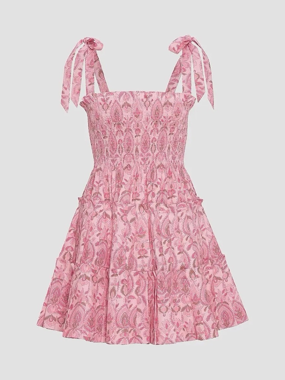 Hill House Home The Ribbon Charlotte Nap Dress Mini - Pink Palm Ikat
